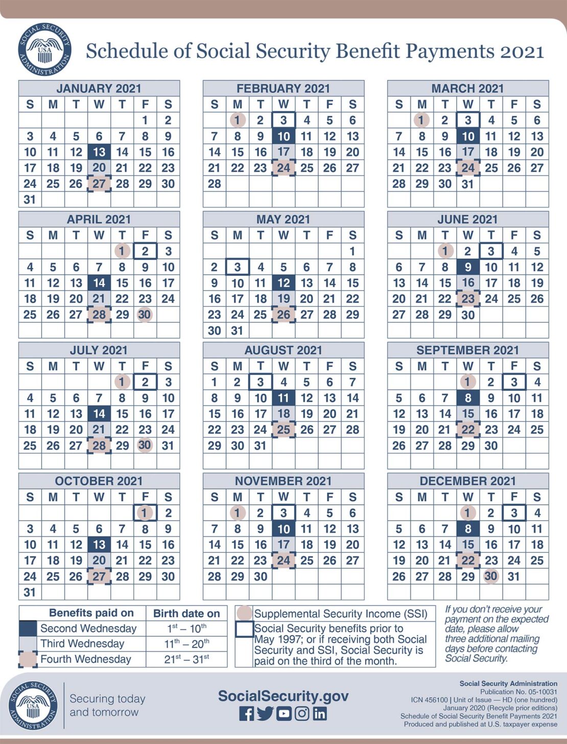 2021 Social Security Payment Schedule Smith Godios Sorensen