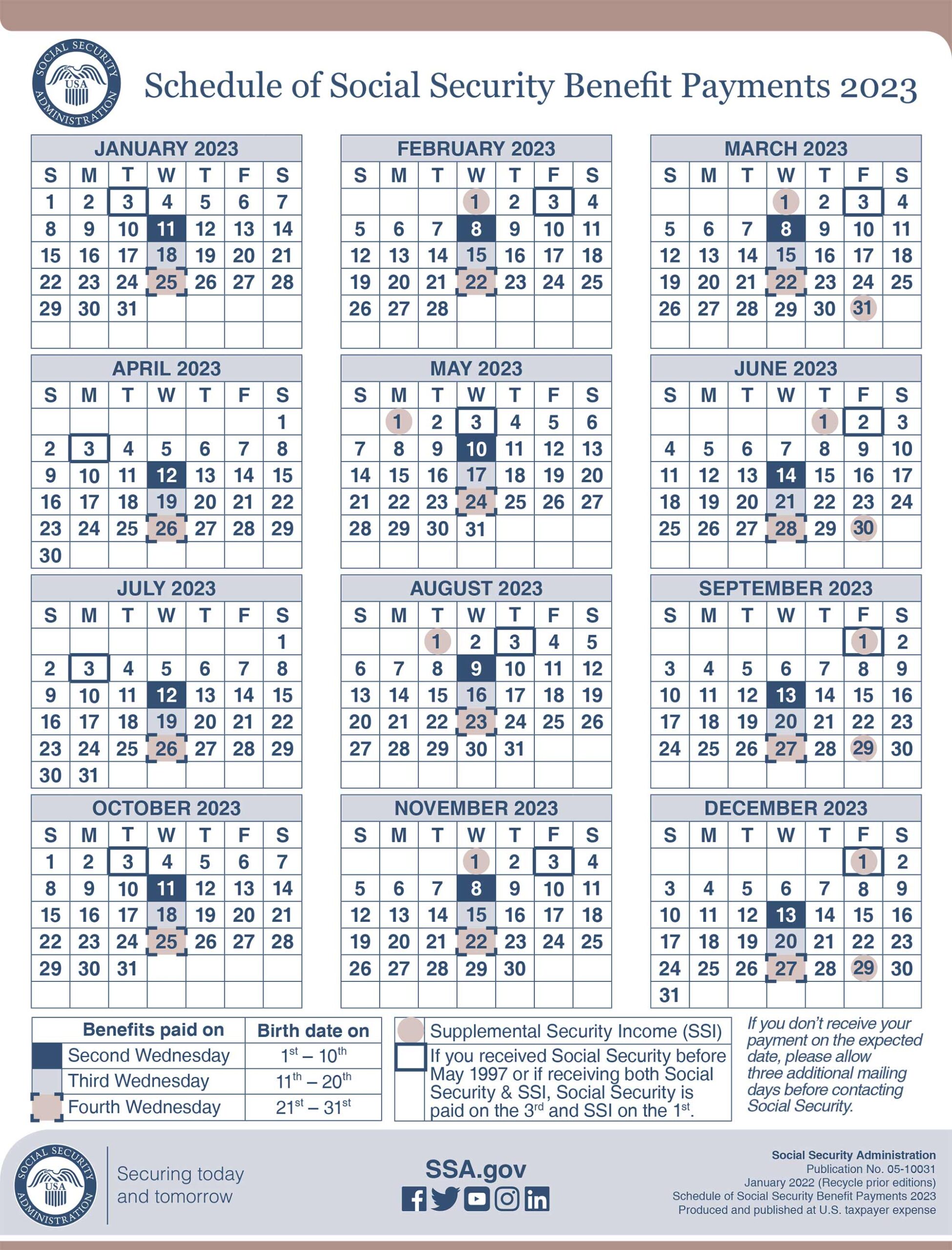 2023 Social Security Payment Schedule Smith Godios Sorensen