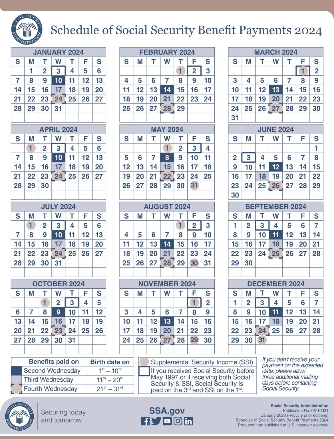 2024 Social Security Payment Schedule Smith Godios Sorensen